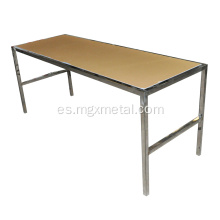 Mesa de comedor de acero inoxidable con tablero de acrílico